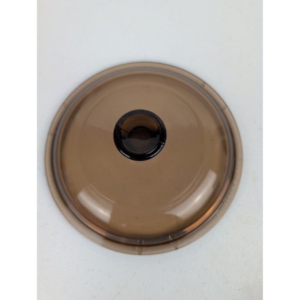 Pyrex VISION WARE Amber Brown Glass LID V-1-C Fits 1L Visions Sauce Pan 6.5 Inch